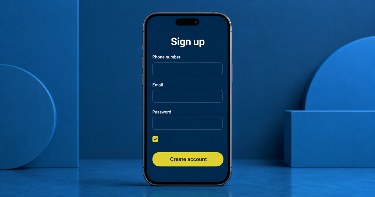 DK88 sign up screen